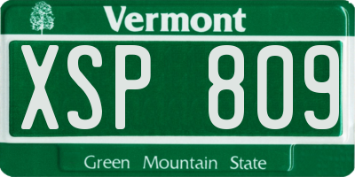 VT license plate XSP809