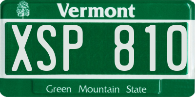 VT license plate XSP810