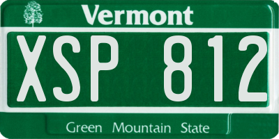 VT license plate XSP812