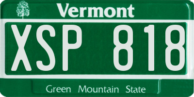 VT license plate XSP818