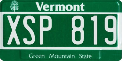 VT license plate XSP819