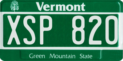 VT license plate XSP820