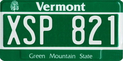 VT license plate XSP821