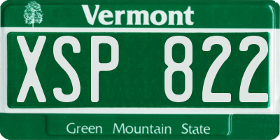 VT license plate XSP822