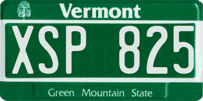 VT license plate XSP825
