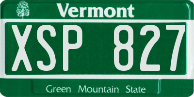 VT license plate XSP827