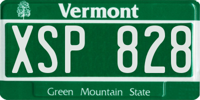 VT license plate XSP828