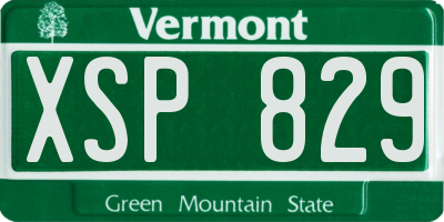 VT license plate XSP829
