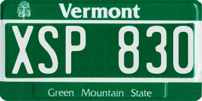 VT license plate XSP830