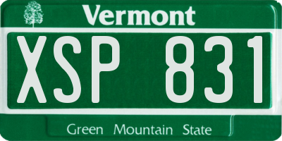 VT license plate XSP831