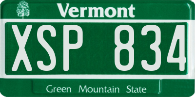 VT license plate XSP834