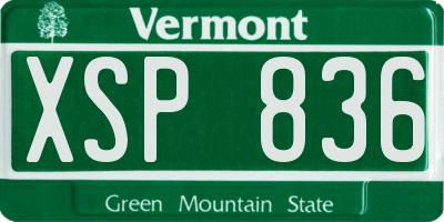 VT license plate XSP836