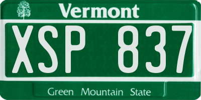 VT license plate XSP837