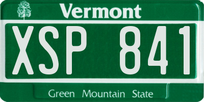 VT license plate XSP841