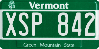 VT license plate XSP842