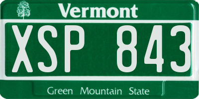 VT license plate XSP843