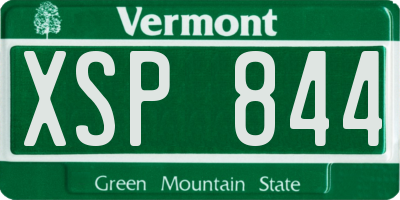 VT license plate XSP844