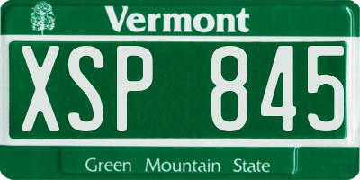 VT license plate XSP845