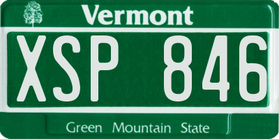 VT license plate XSP846