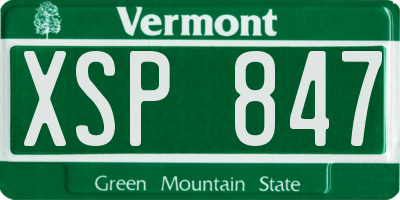 VT license plate XSP847