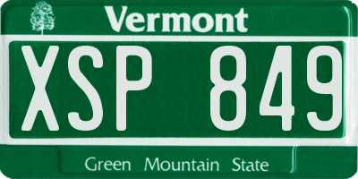 VT license plate XSP849