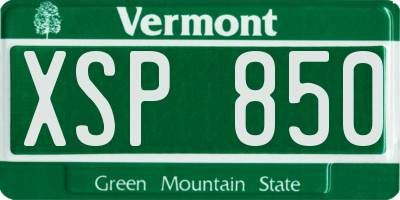 VT license plate XSP850