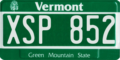 VT license plate XSP852