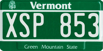 VT license plate XSP853