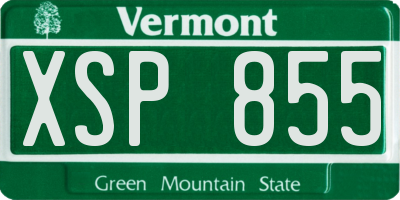 VT license plate XSP855