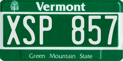 VT license plate XSP857