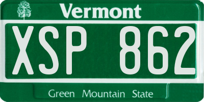 VT license plate XSP862