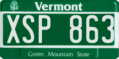 VT license plate XSP863