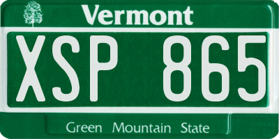 VT license plate XSP865