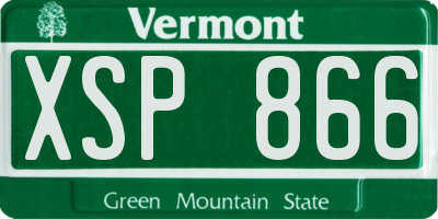 VT license plate XSP866