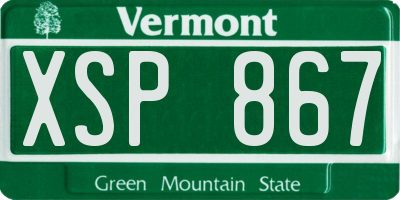VT license plate XSP867