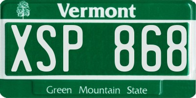 VT license plate XSP868