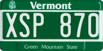 VT license plate XSP870