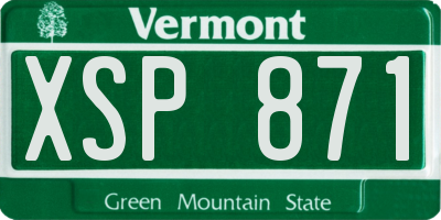 VT license plate XSP871