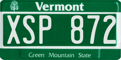 VT license plate XSP872