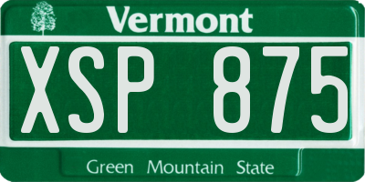 VT license plate XSP875