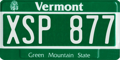 VT license plate XSP877