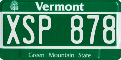 VT license plate XSP878