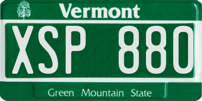 VT license plate XSP880