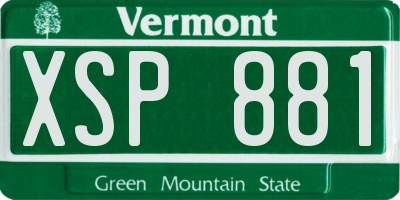 VT license plate XSP881