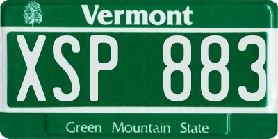 VT license plate XSP883