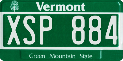 VT license plate XSP884