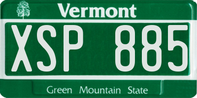 VT license plate XSP885