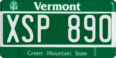 VT license plate XSP890