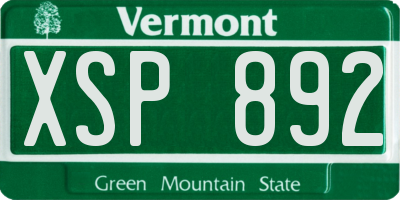 VT license plate XSP892