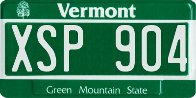 VT license plate XSP904